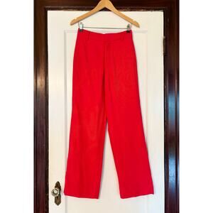 CO Collections $795 Red Wide Leg Tailored Trousers NWT- Size 0